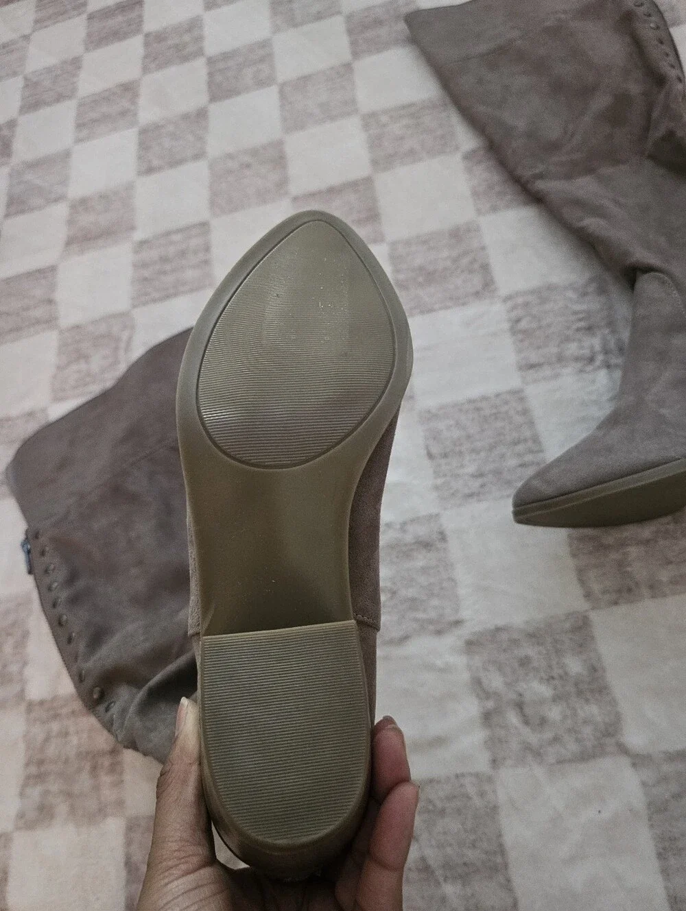 Madden Girl Taupe Over-the-Knee Block Heel Boots Size 8.5